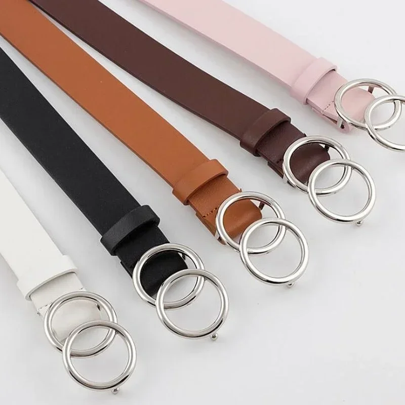 Stylish Silver Gold Double Ring Waist Belt