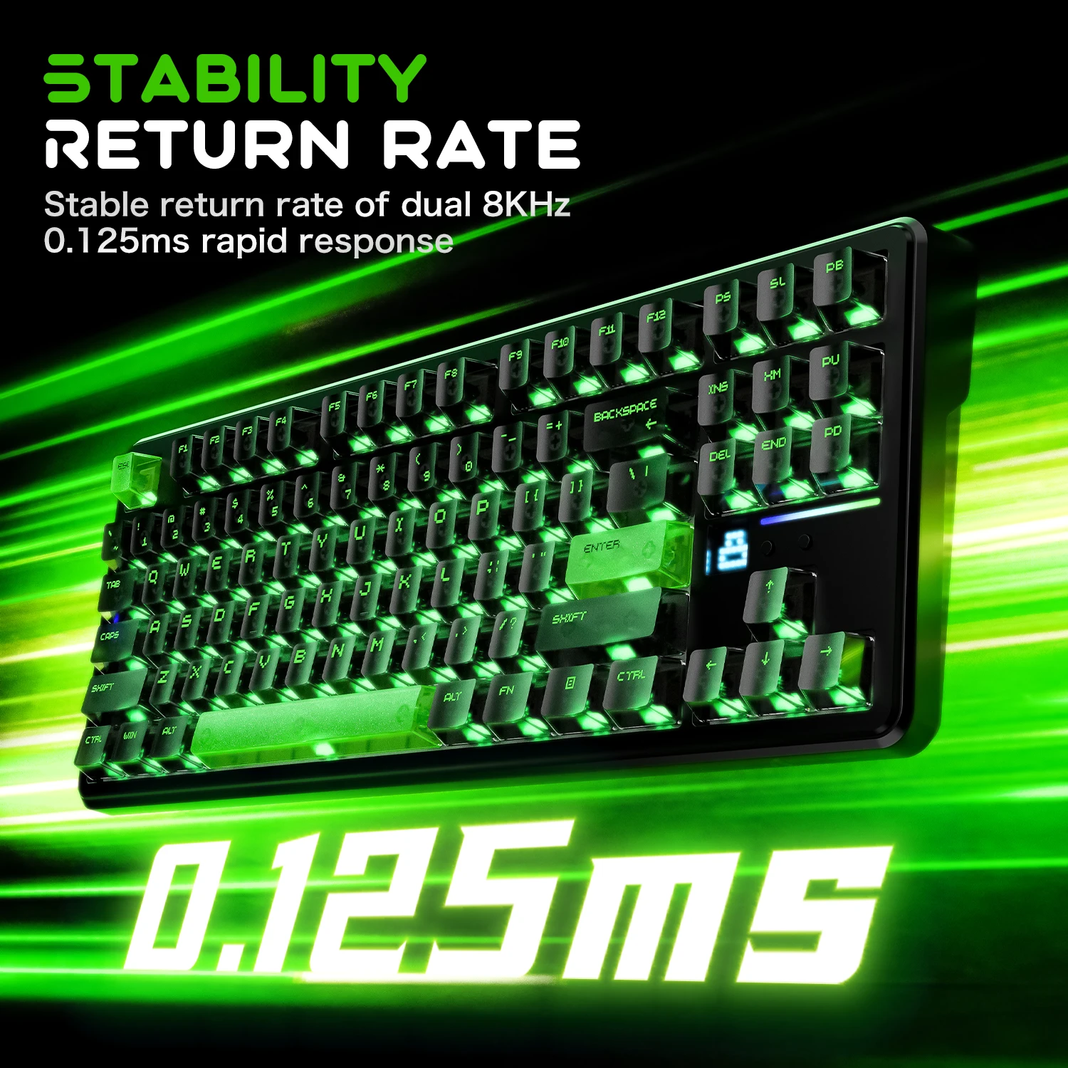 ATTACK SHARK X87 ULTRA 무선 기계식 키보드-듀얼 8K 폴링 레이트 10000mAh 배터리 0.125ms 빠른 반응 핫스왑 가능
