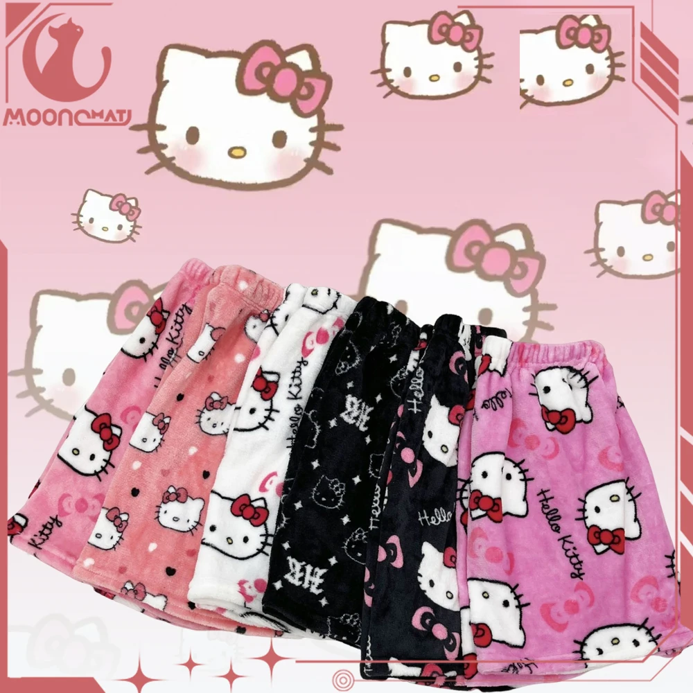 Pigiama Hello Kitty In Flanella Nero - Donna/Casalingo - Pantaloni Caldi Unisex