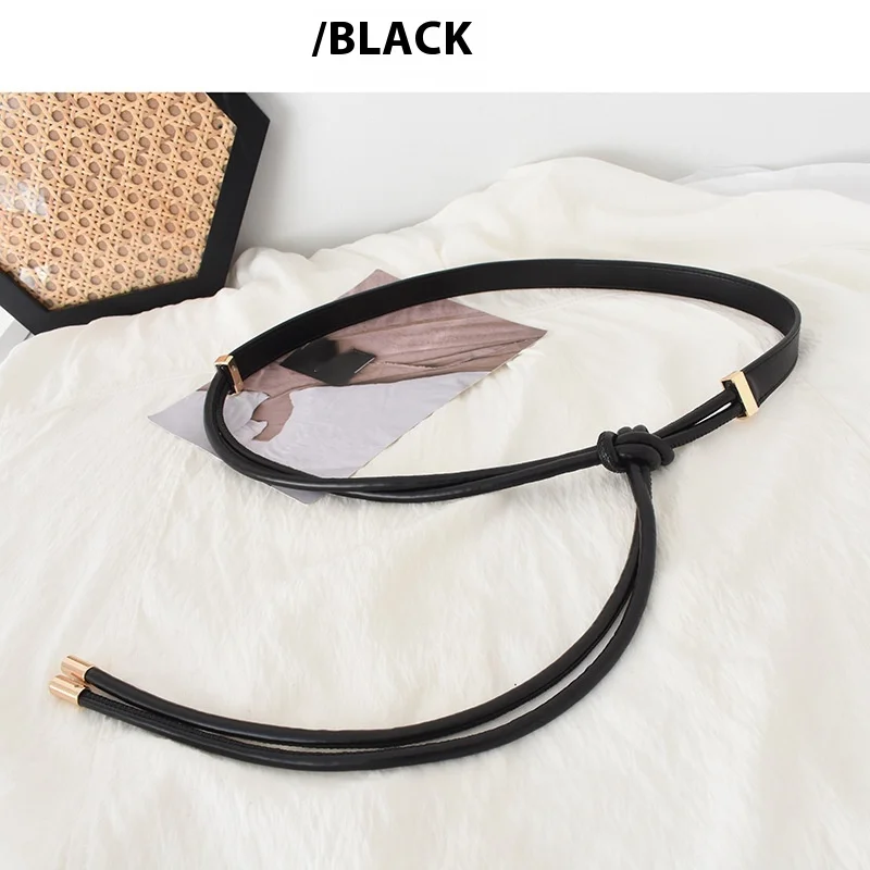 Cintura annodata in corda di cuoio per decorazione da donna abbinata a cappotto maglione gonna accessori piumino cintura in vita sigillo in vita_voghion.com