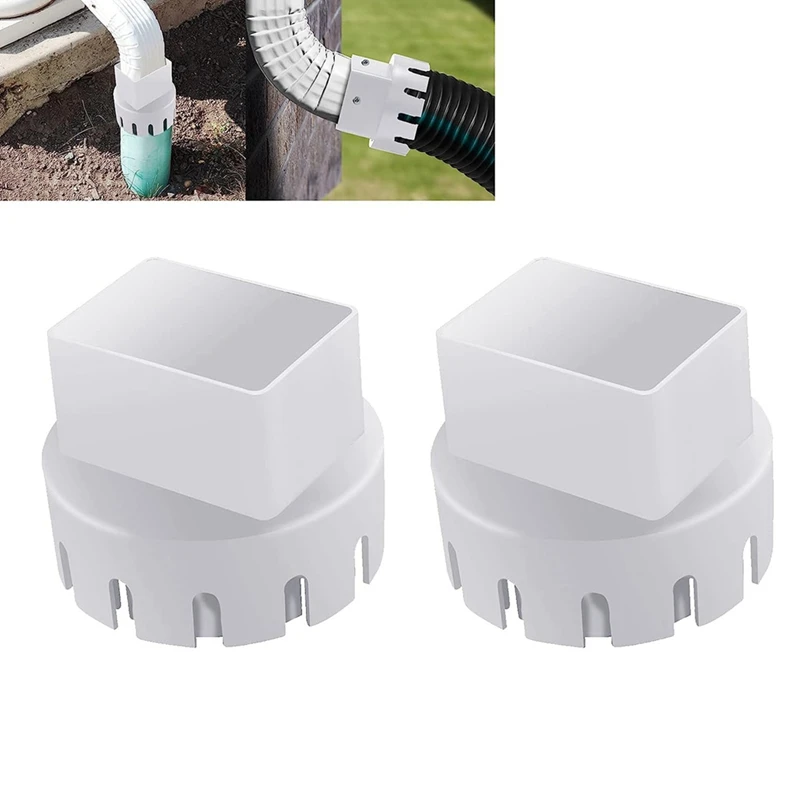 

Downspout Adaptor To Drain Pipe, Roof Rain Gutter Downspout Extensions Universal, Downspout Extender, (2 X 3Inch)