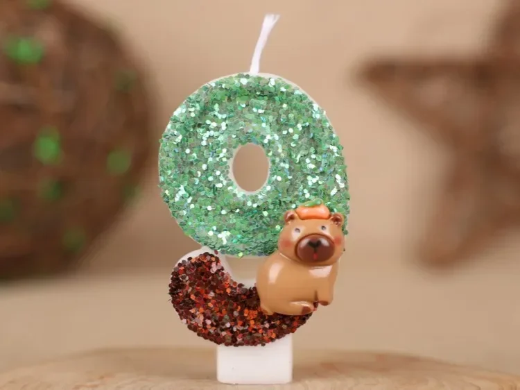 Kapibala süße Mode kreative Zahl 0-9 Geburtstagstorte Capybara Kerze Geschenke Dekoration handgemachte Geburtstag Jungen Happy Party – Detail 16