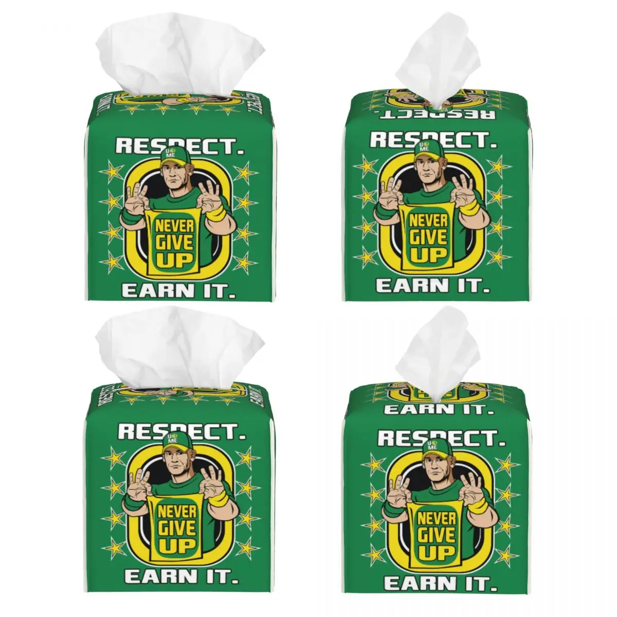 Custom WWE John Cena Tissue Box Holder Square Never Give Up PU Leather Facial Tissue Box Cover for Car Home 2