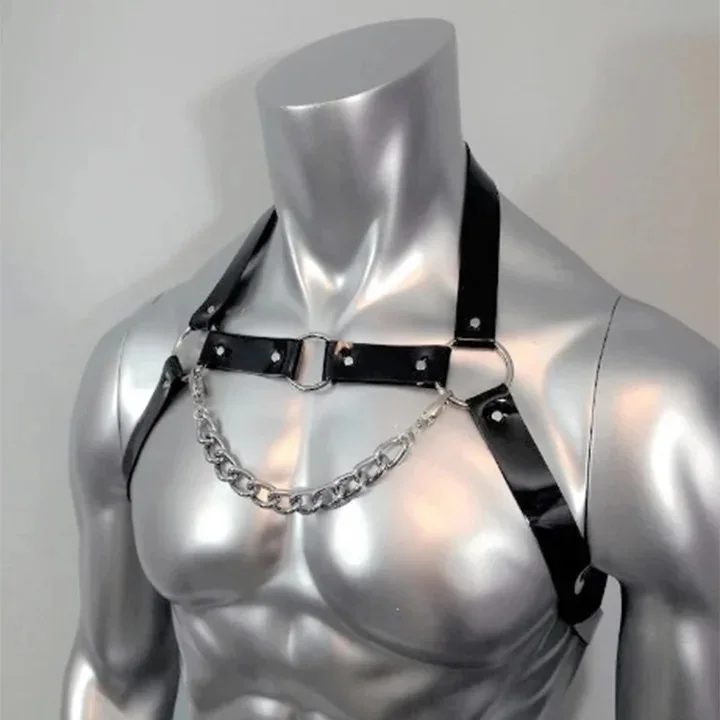 PU Leather Chest Harness for Men, Adjustable Suspenders, Bondage Body Harness, Gothic Clothing Accessories, Fashion S4cebc24d3ee1463fb78bffc27a01cbf9f