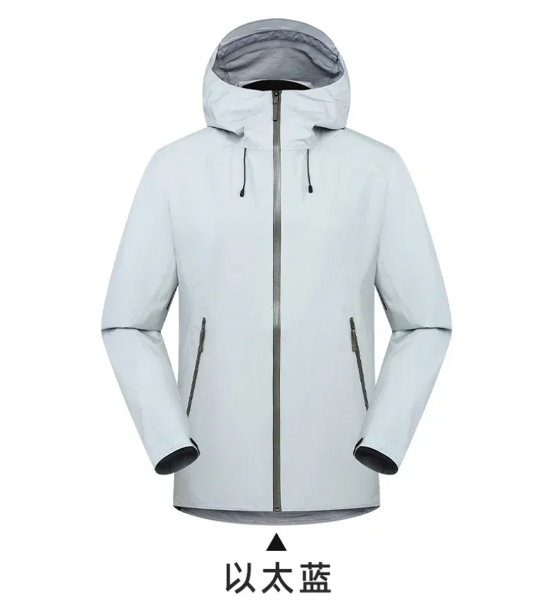 ARC Embroidery Three layer Outdoor Waterproof Windbreaker Hiking Jackets Mens High Quality Hunting Camping Fishing Coat 2