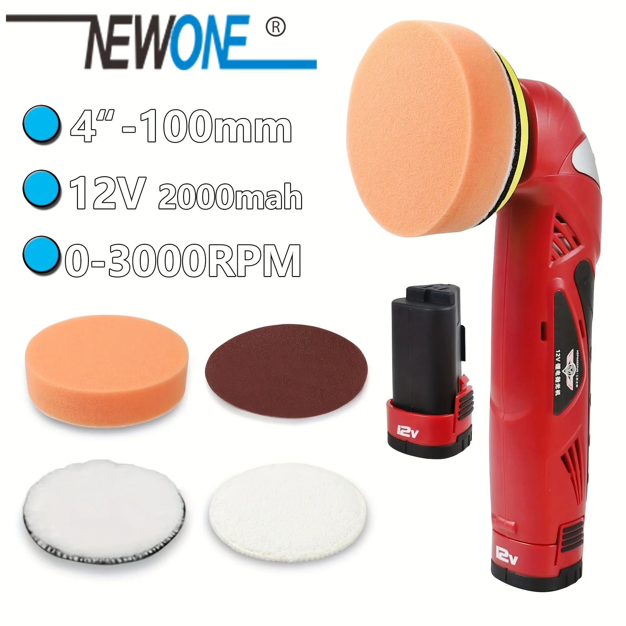 12V 4&rdquo; Cordless Car er Polisher w/ 2.0Ah Battery Charger Variable Speed Car Detailing/Car Scratch Repairing car polisher cordless car polisher electric polisher
