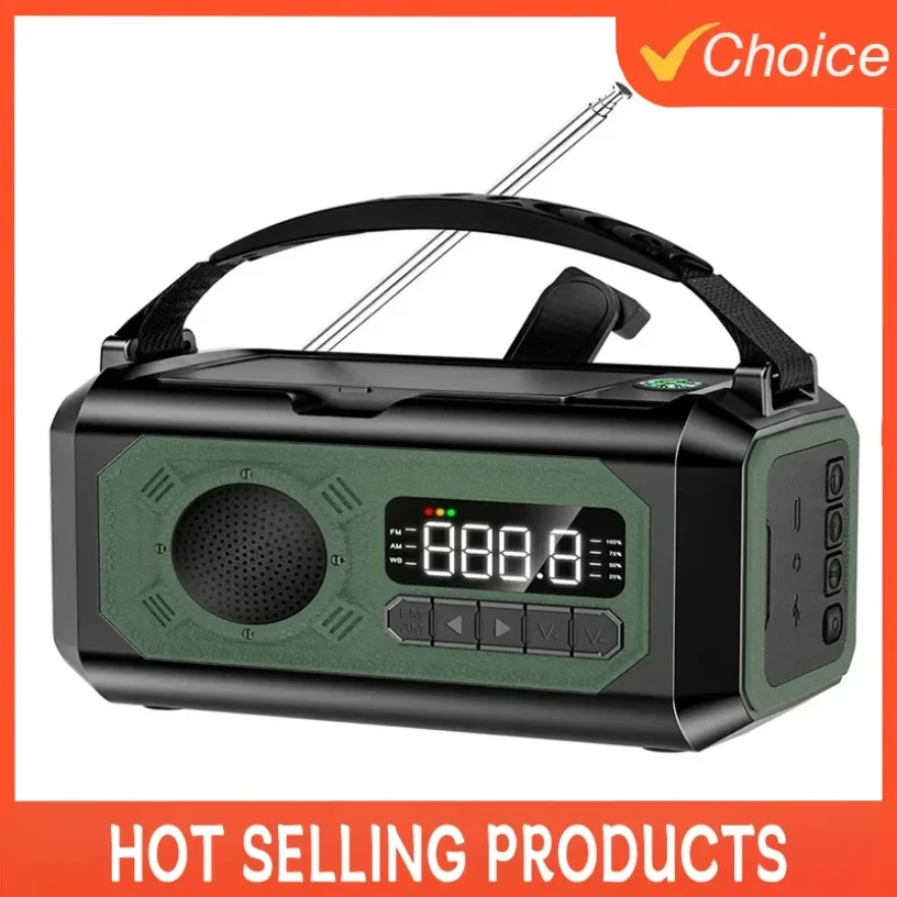Radio D'urgence à Manivelle Avec Lampe Torche LED, Radio AM Torche Led Radio Am Fm Noaa Portable Avec Batterie Externe 2000 Mah Gris Argente 99029544