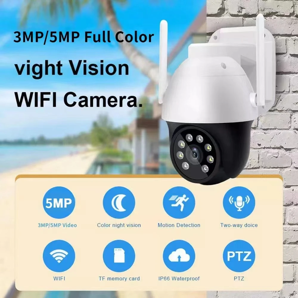 5Mp Uhd Carecam App Wireless Ptz Ip Dome Camera Ai Rilevamento Umanoide Sicurezza Domestica Cctv Intercom Baby Monitor