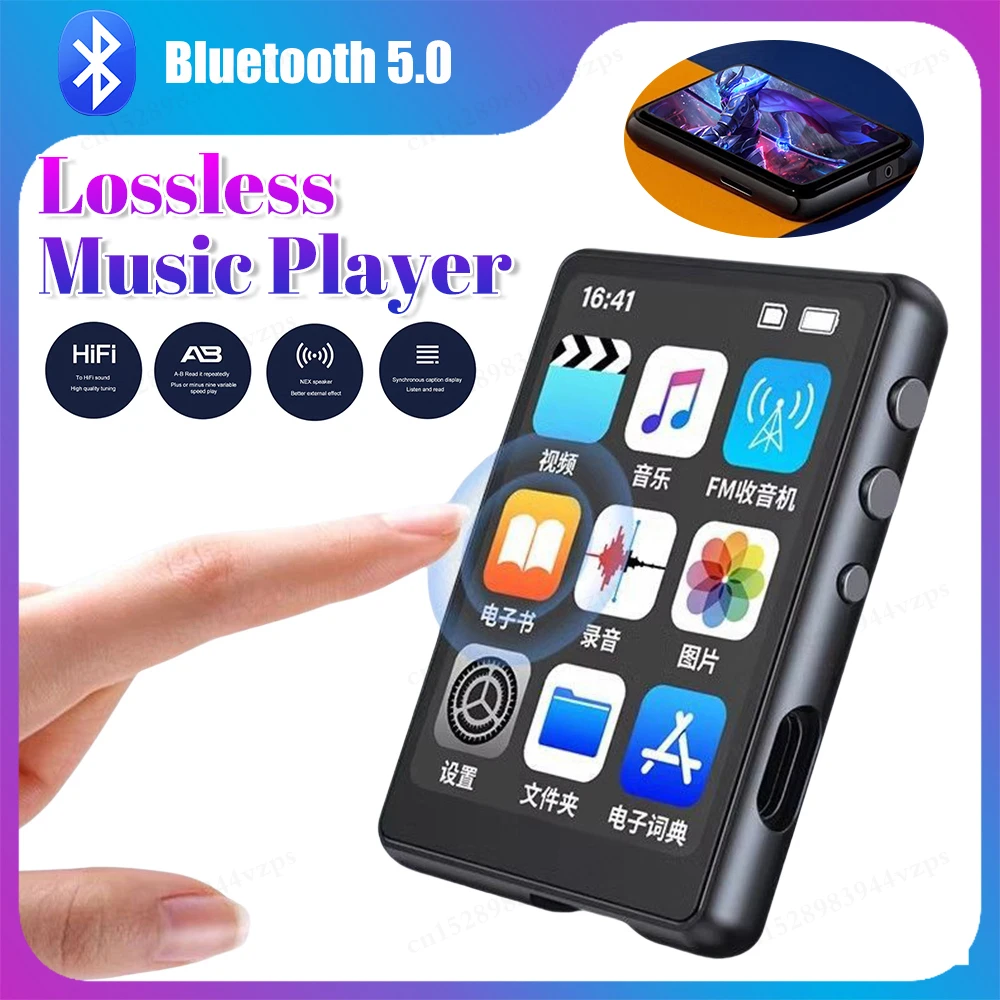 MP4 Player Lossless Music Player Full Touch Screen 2.4 inches Portable MP3 with Speaker Support FM Radio Recording E-Book mp4 player,music player,mini media player