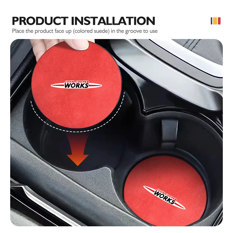 Car Anti Slip Mat Coaster Water Cup Slot Decorate Accessories For MINI R60 F56 R56 F54 F57 R70 JCW John Cooper Works cup holder coasters car non slip mat cup holder inserts car coaster pads