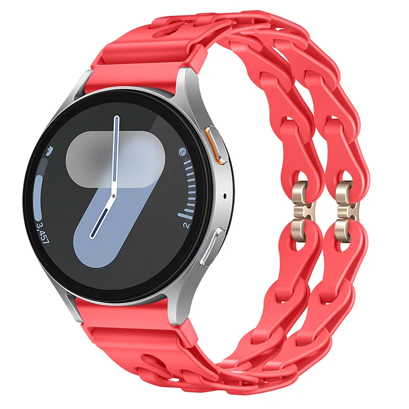 Silicone Chain Strap - 20mm/22mm Versatile Smartwatch Bracelet
