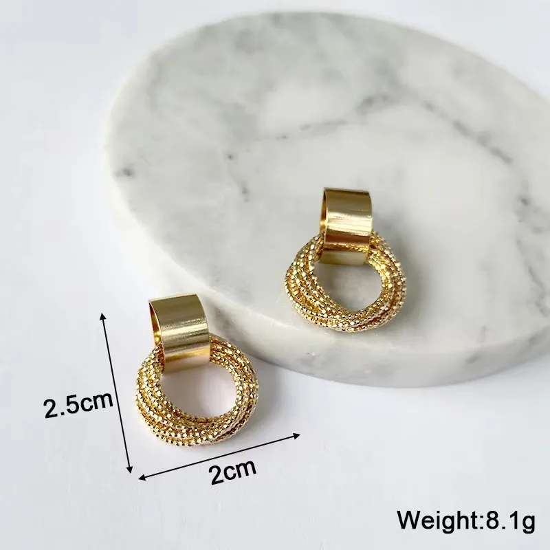 Drop Earrings Personality Metal Drop Earrings for Women Irregular Exaggerated Gold Color Geometric Hollow Butterfly