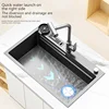 Nano Stainless Steel Kitchen Sink Thickened Large Single slot Embossed Multifunctional Sinks Household Undermount Basin 4