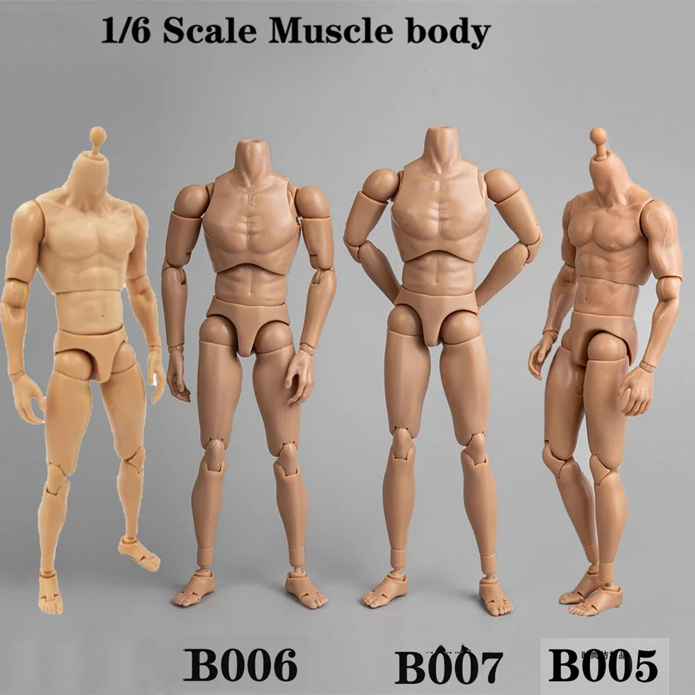 

1/6 B001 B003 B005 B006 B007 Мужская фигурка с узкими плечевыми суставами и мышцами, 12 дюймов, солдат, модель, игрушка, подходит для 1/6 головы, лепка