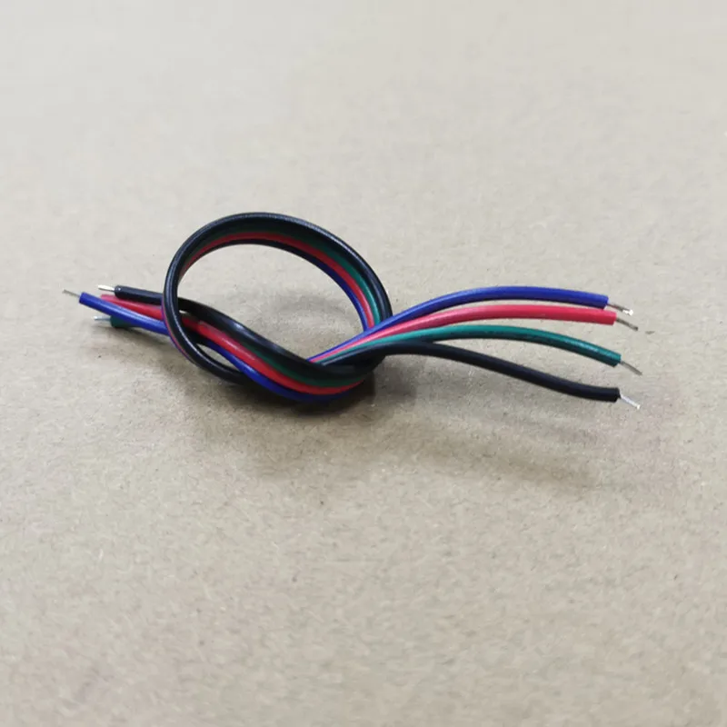 100 개/몫 4p Abreast 라인 22AWG 100mm 150MM 200mm 길이 LED 라인 연결 주석 도금 와이어 4Pin 전자 와이어 용접