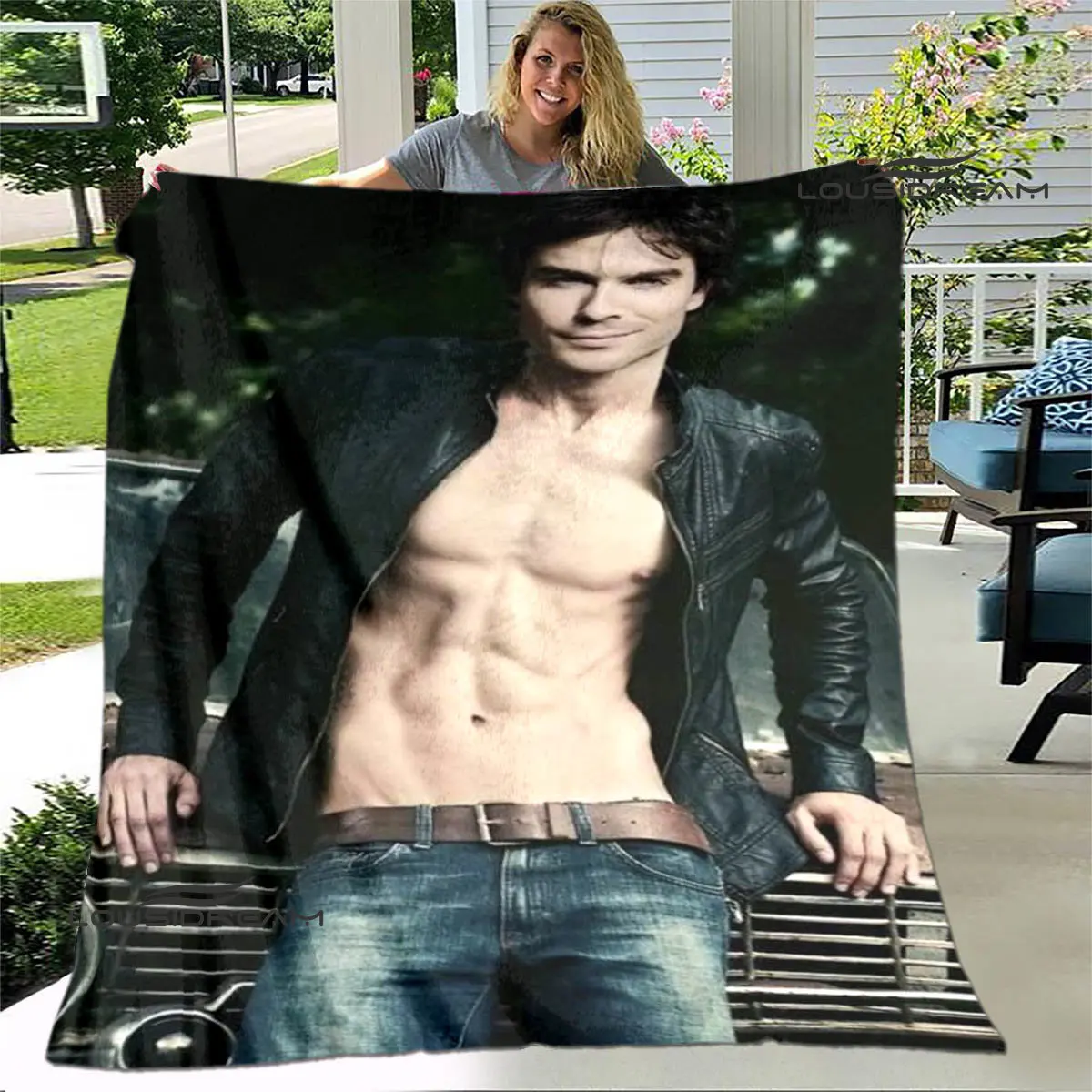 TheVampireDiariesDamonsalvatoreblanketflannelblankethometravel