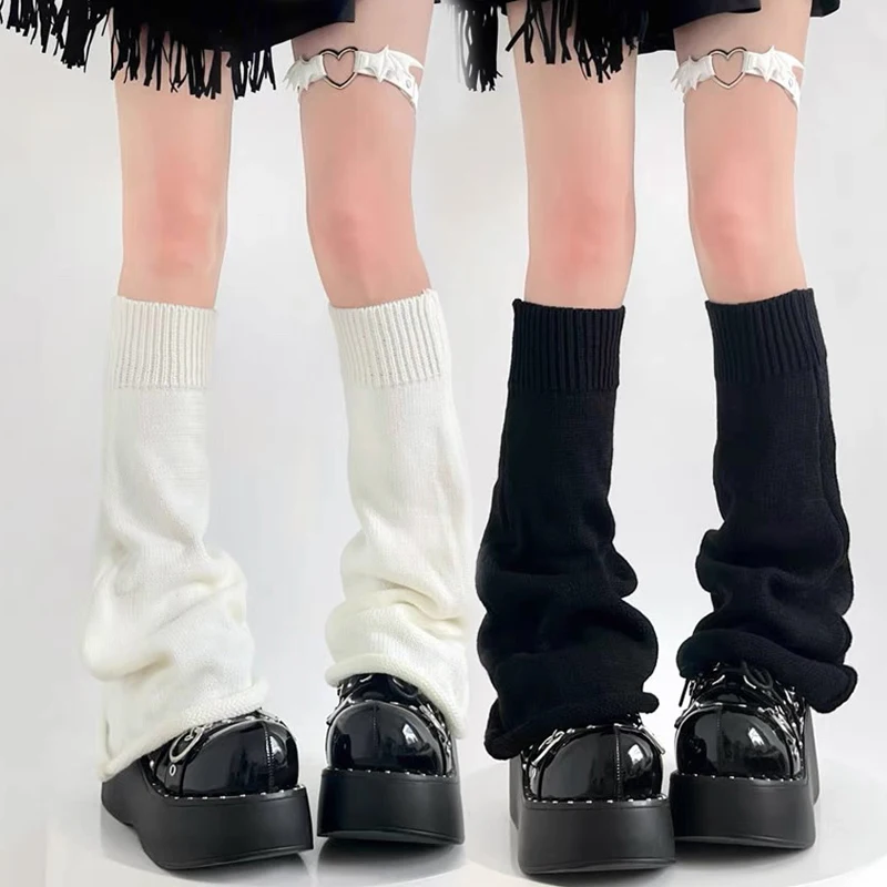

Lolita Socks Cute Flared Knitted Long Warmers Foot Cover White Arm Warmer Leg Kawai Y2K Jk Autumn Calf Gaiters Sweet Legwarmers