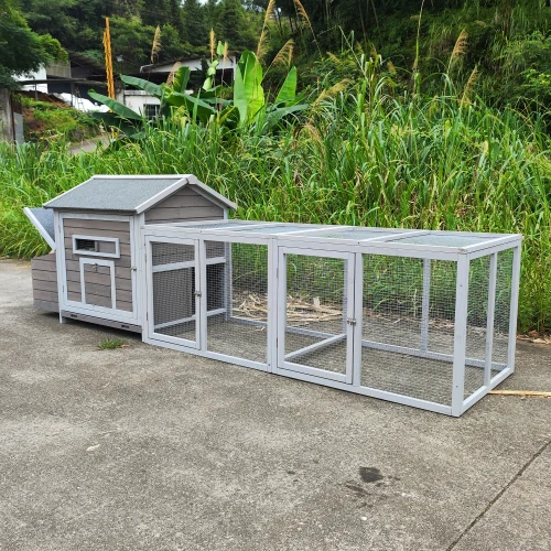 Wooden Hen House with Chicken Coop 3
