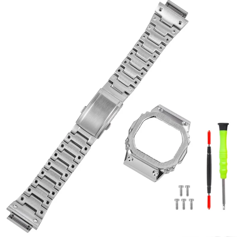 Cinturino Modificato In Acciaio Inossidabile Dw-H5600 Per Casio Small Block Cassa Dell'Orologio In Metallo Modificato Accessori Alla Moda Catena Da Uo