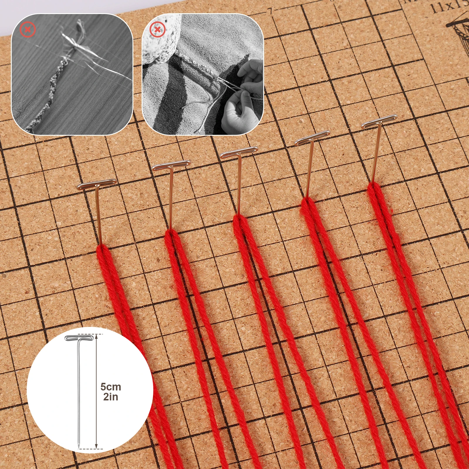 Macrame Board Double Side Macrame Project Board Reusable Portable Braiding Boards with Pins Weaving Tool Set for Knotting String