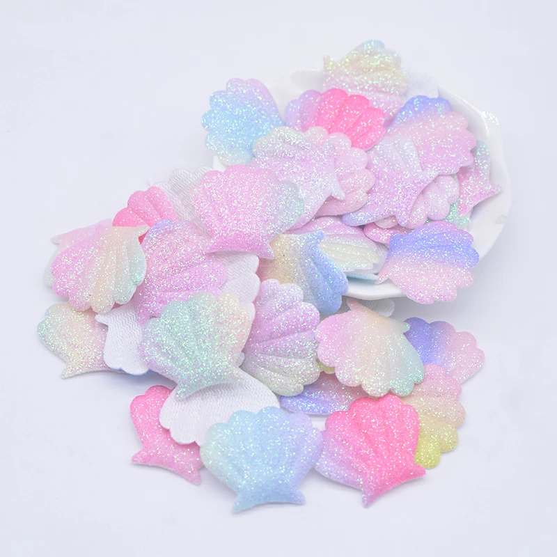 50Pcs Glitter Shell Butterfly Applique for embroidered patches,clothing patches