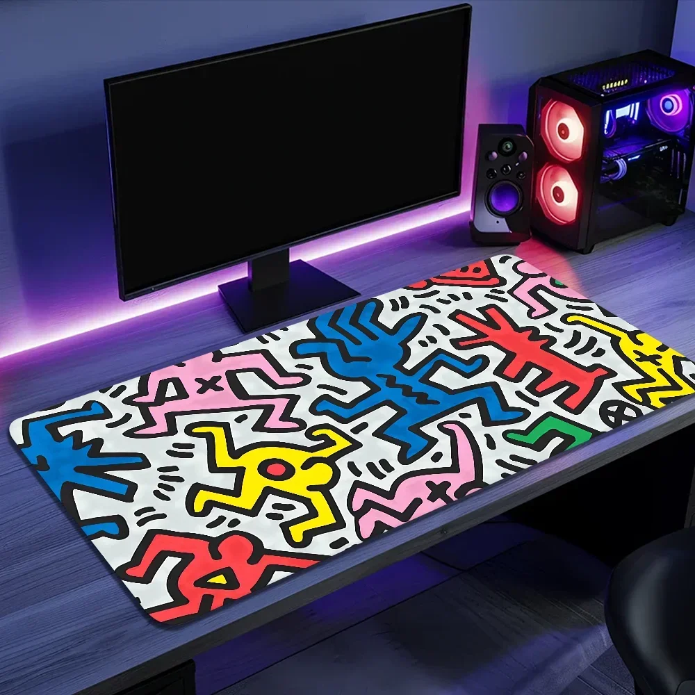 K-Keith Art Haring Cool Beautiful Anime Mouse Pad Mat Size For CSGO Game Player Desktop PC Computer Laptop 5
