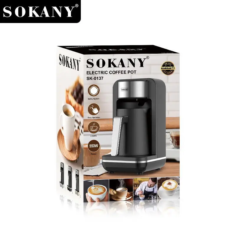 SOKANY 0137 Coffee Pot Hot Brewing Home Office Machine with Cup
