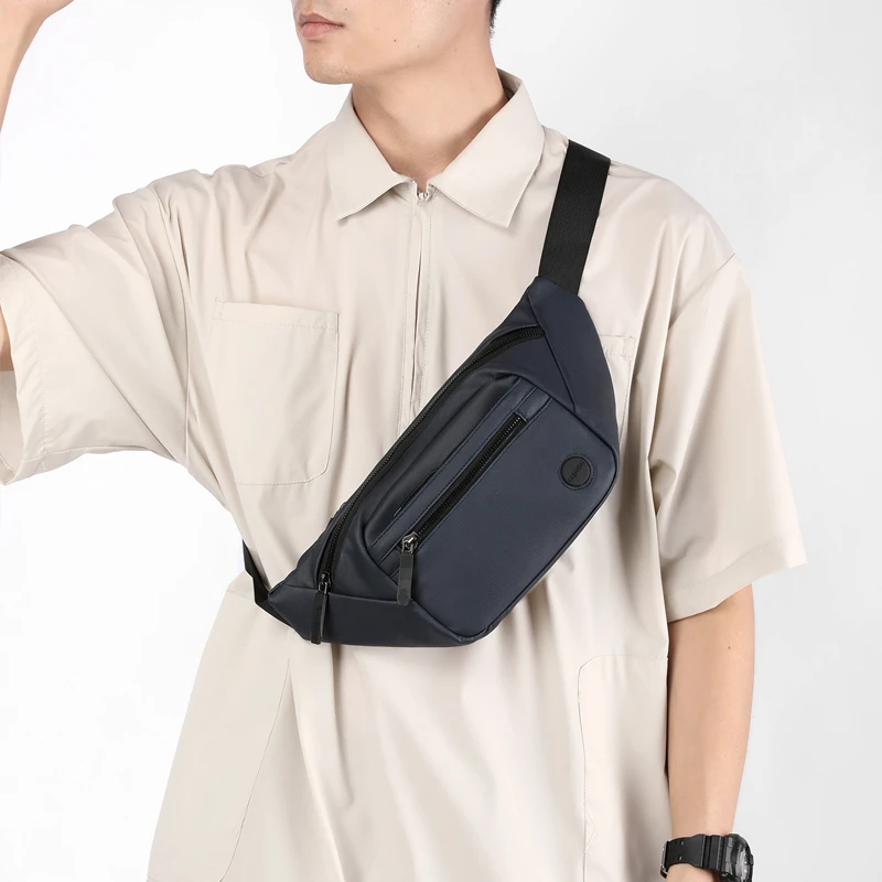 Multi-pocket practical waist bag, outdoor single shoulder messenger bag, sports running fashion chest bag, business cashier, mul