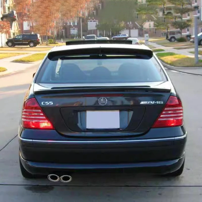 For 2001-2006 Mercedes-Benz C Class W203 Sedan Rear Trunk Lid Spoiler Rear Window Roof Spoiler Wings ABS Plastic Adjustment Kit