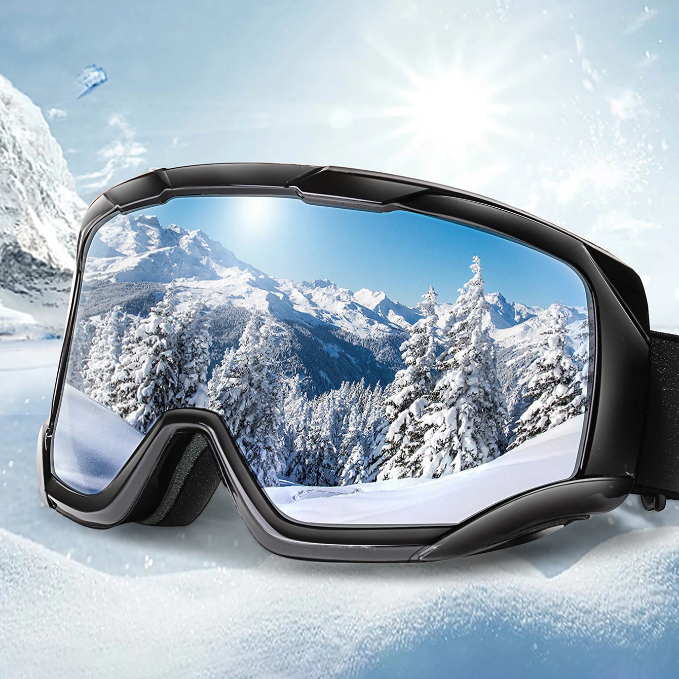 Ski Goggles Snowboard Snowmobile Ski Goggles Outdoor Sport Windproof Double Layers Anti-fog UV400 Eyewer Big Ski Mask