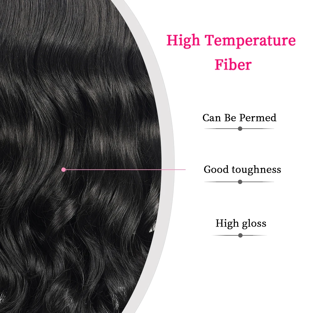 Long Body Wave Lace Front Wigs For Black Women 26 Inches  Synthetic Natural Color Middle Part Lace Hair Wigs Heat Resistant