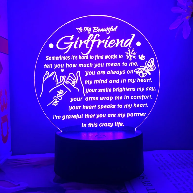 Customize Text Valentine's Day Gift Night Light What You Most Want