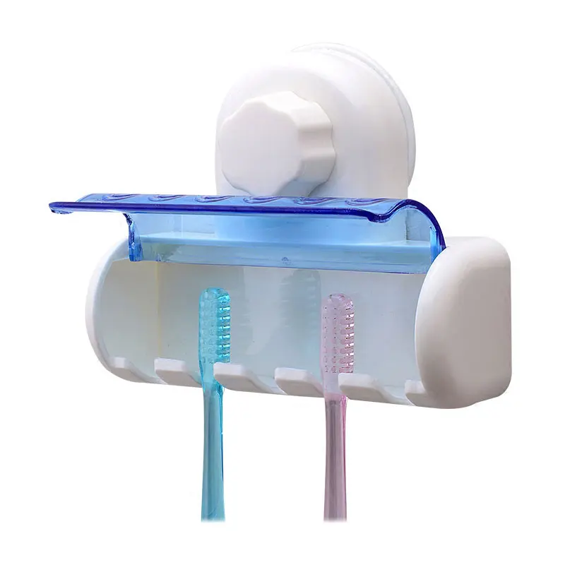 Wall Mounted Tooth Brush Holder Case with 5 Hooks Bathroom Toothbrush Brush Organization Storage Rack Stand
