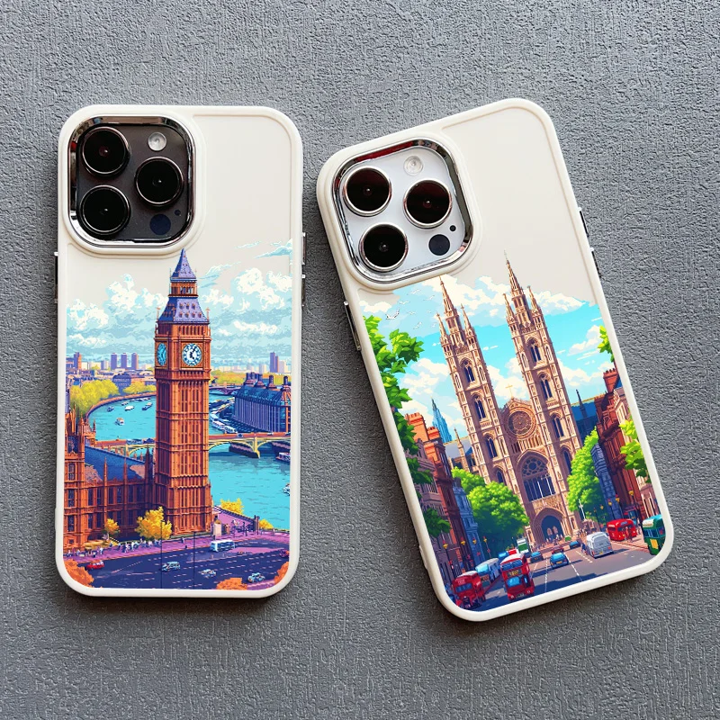 Bruchende Stadtlandschaft New York London Silikon-Handyhülle für iPhone 15 14 16 Pro Max Plus 13 12 11 Pro Max XR XS X SE2 Abdeckungen – Detail 13