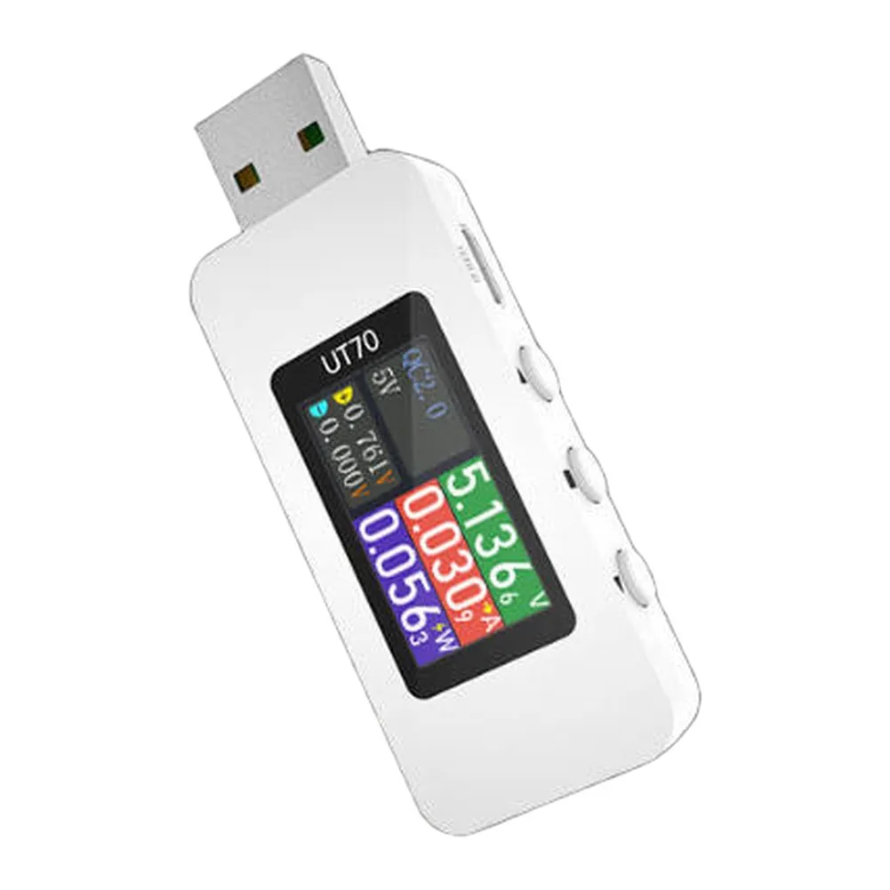 UT70 USB 테스터 디지털 전압계 전류계 용량 측정 파형 디스플레이 충전 전력 감지 장비