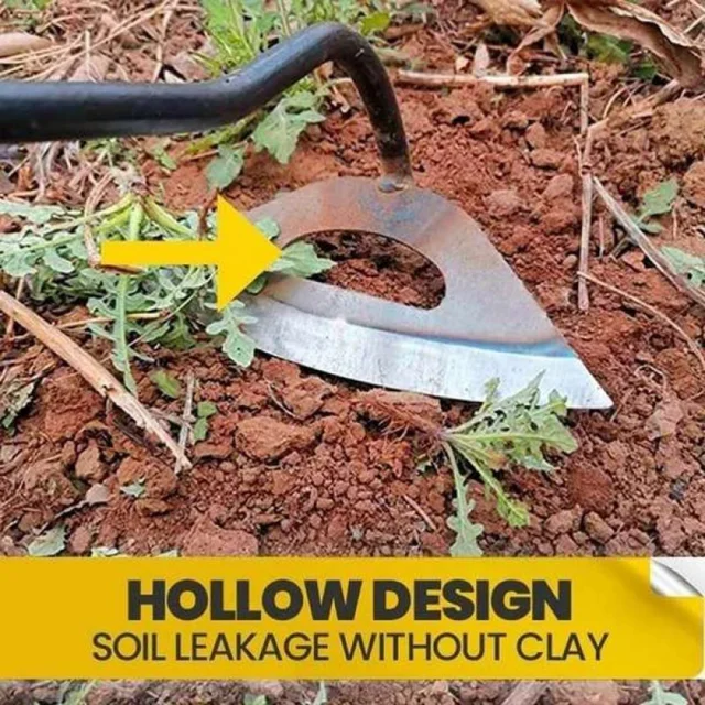 Rozsdamentes Acél Fogantyú Üreges Kapu Kerti Szerszám Gyomnövény Gereblye Ültetés Zöldségek Otthoni Farm Gyomorlatás Kapa - Image 3