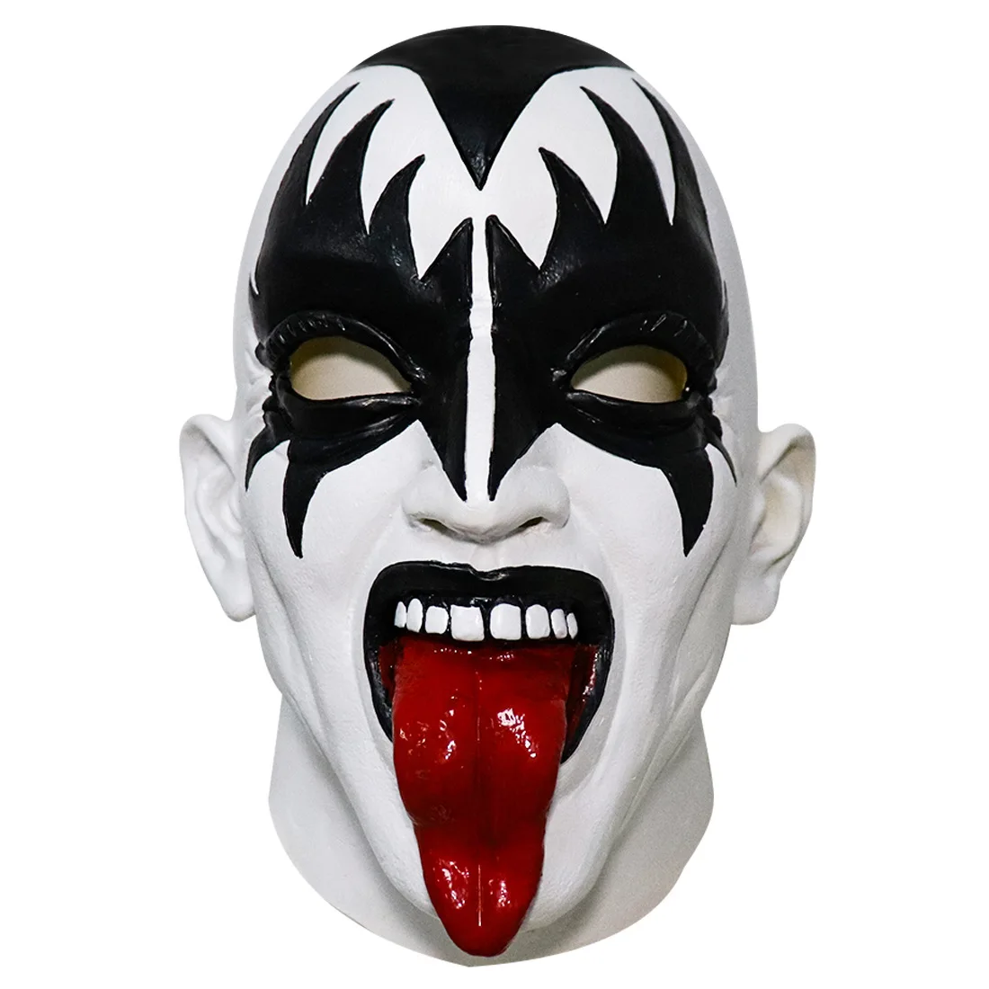 Gene Simmons Mask Cosplay Rock Star Latex Helmet Full Face Wig Fashion Headwear Halloween Masquerade Party Costume Prop