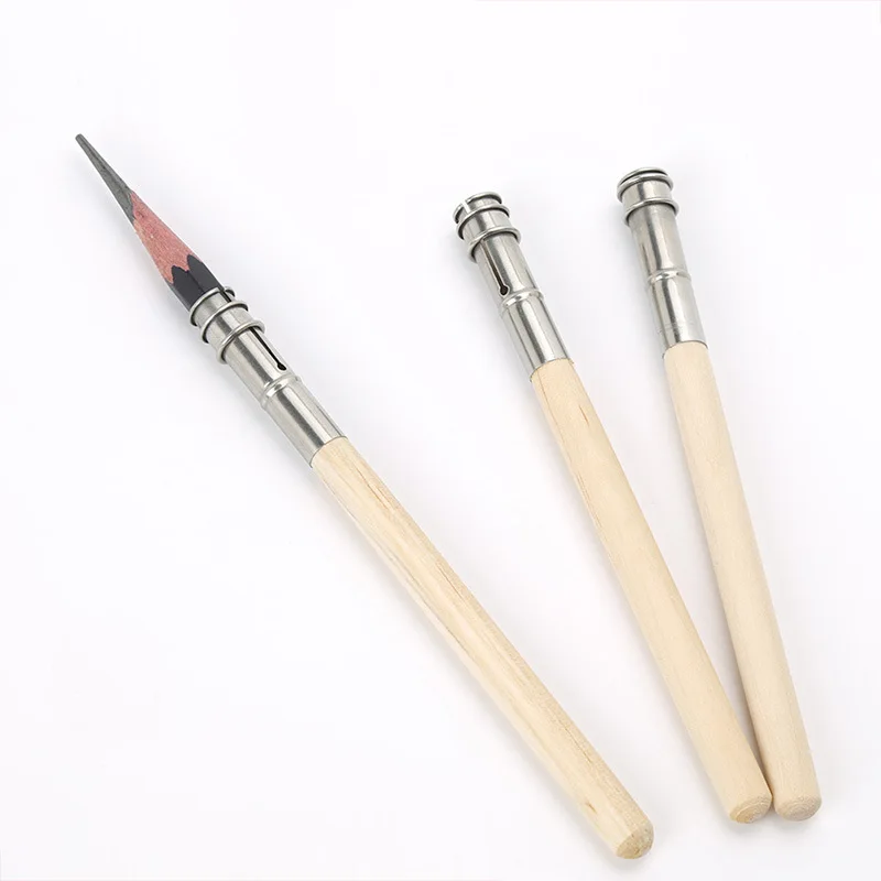 10pcs Pencil Extender Students Sketching And Painting Log Rod Firmly Hold The Pen High Quality Art Office Supplies Pen Clip