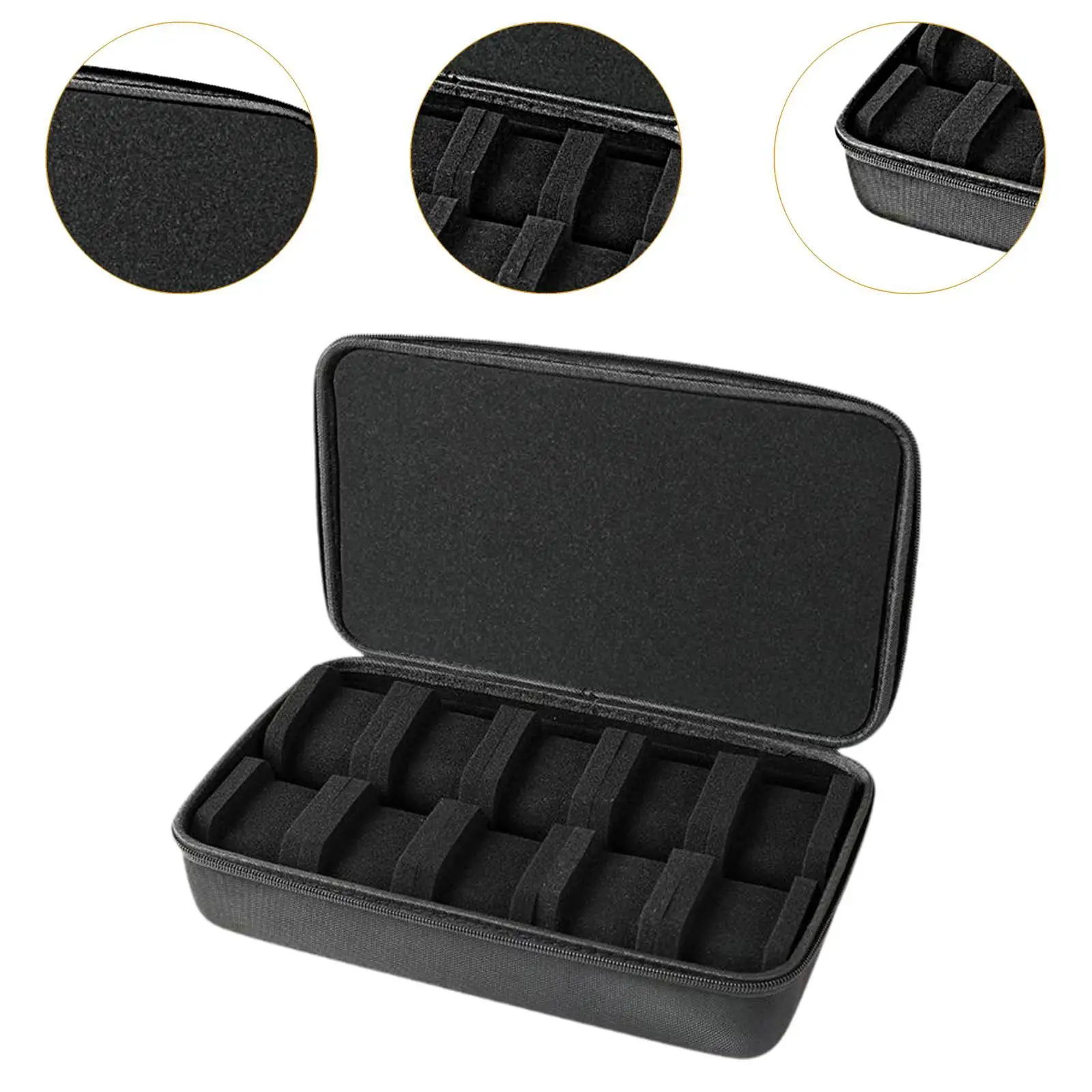 Watch Storage Box 10 Slots Watch Box Organizer Men Watch Display Storage Case Fits Wristwatches and Smart Watches Black