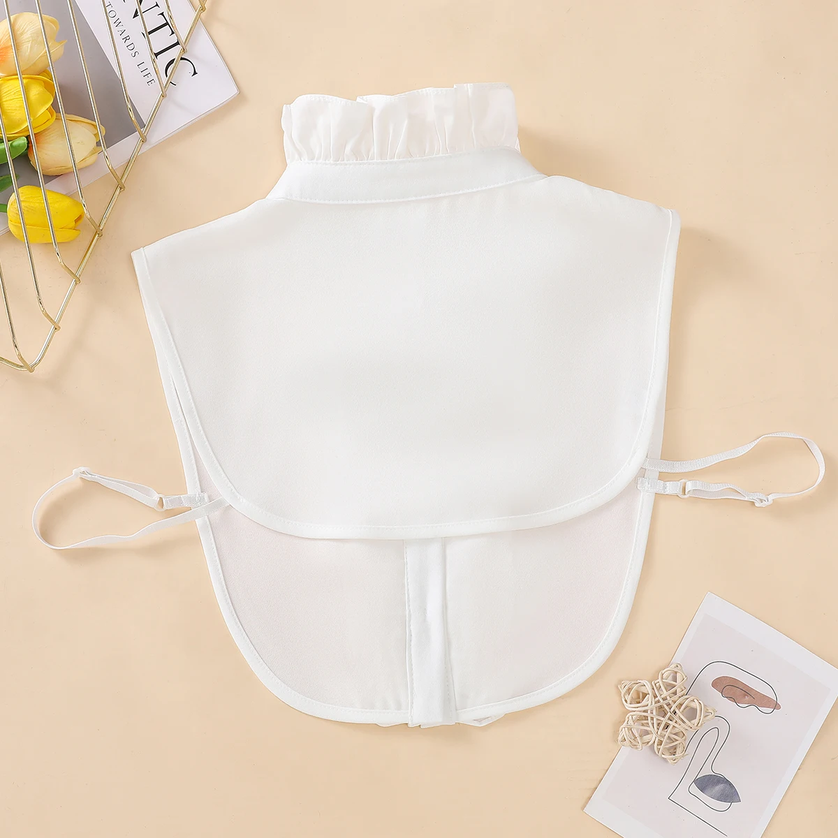 Women&rsquo;s Pleated Standing Collar Fake Collar Fashionable and Elegant Half Shirt Style Fake Versatile Detachable fake collar detachable collar shawl