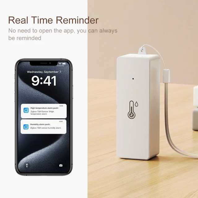 Tuya Zigbee WiFi Temperature Humidity Sensor Indoor Hygrometer APP Remote Control Works With Google Home Smart Home 4
