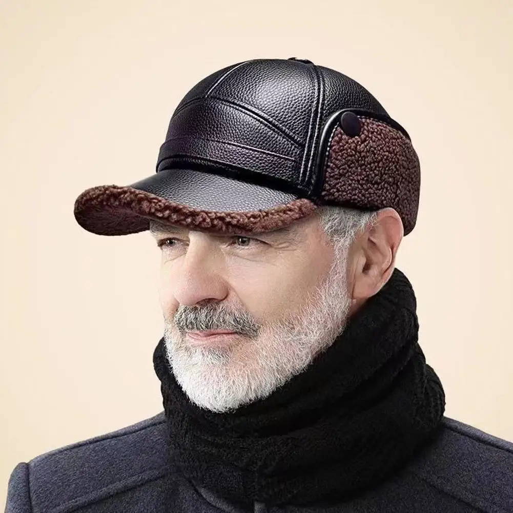 Wintermütze für Herren, winddicht, wasserdicht, Outdoor-Wintermütze, Entenschnabel-Design, Wintermütze für ältere Menschen, ohne Bügel, Komfort für den ganzen Tag – Detail 13