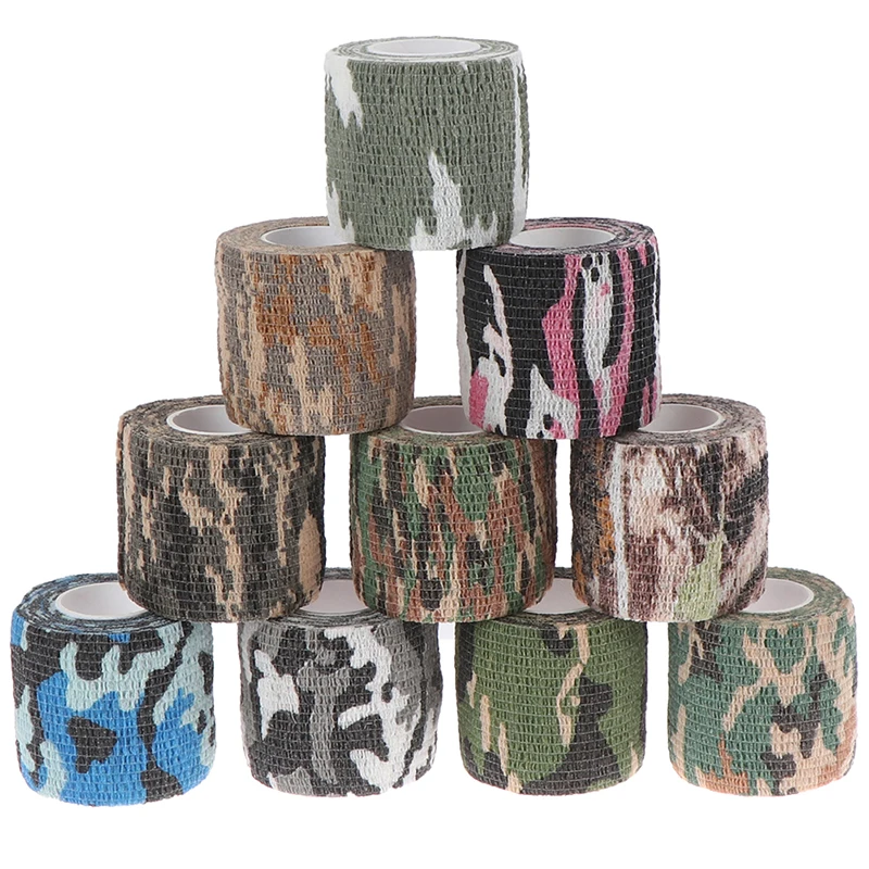 4.5M Hunt Disguise Elastoplast Camouflage Elastic Wrap Tape Self Adhesive Sports Protector Ankle Knee Finger Arm Bandage