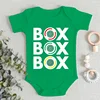 Funny "Box Box Box" F1 Tyre Compound Print Newborn Baby Boy Bodysuits Creative Short Sleeve Cotton Cheap Toddler Girl Clothes 4