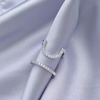 Coconal Fashion Gothic Metal Line Thin Nail Rings For Girls Women Punk Rhinestone Fingertip Protective Cover Fidget Ring Jewelry