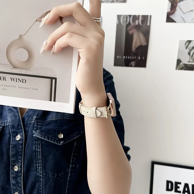 Premium Metal and Leather Strap for Fitness Smartwatch Accessories