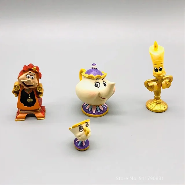 Disney Beauty and The Beast 4Pcs Children's Cake Decorating Home with Animated Character Gifts Interior Decorating Hands 5