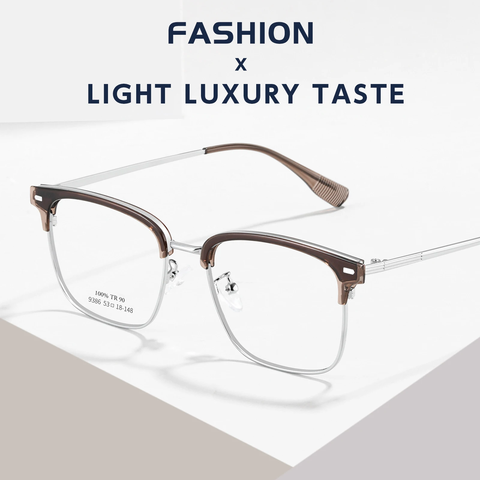 Reading Glasses HONGMEI Optica EyeglasBusiness Pure Titanium Half-frame Glasses Myopia Prescription Eyeglasses Frame Men Women Hyperopia Reading