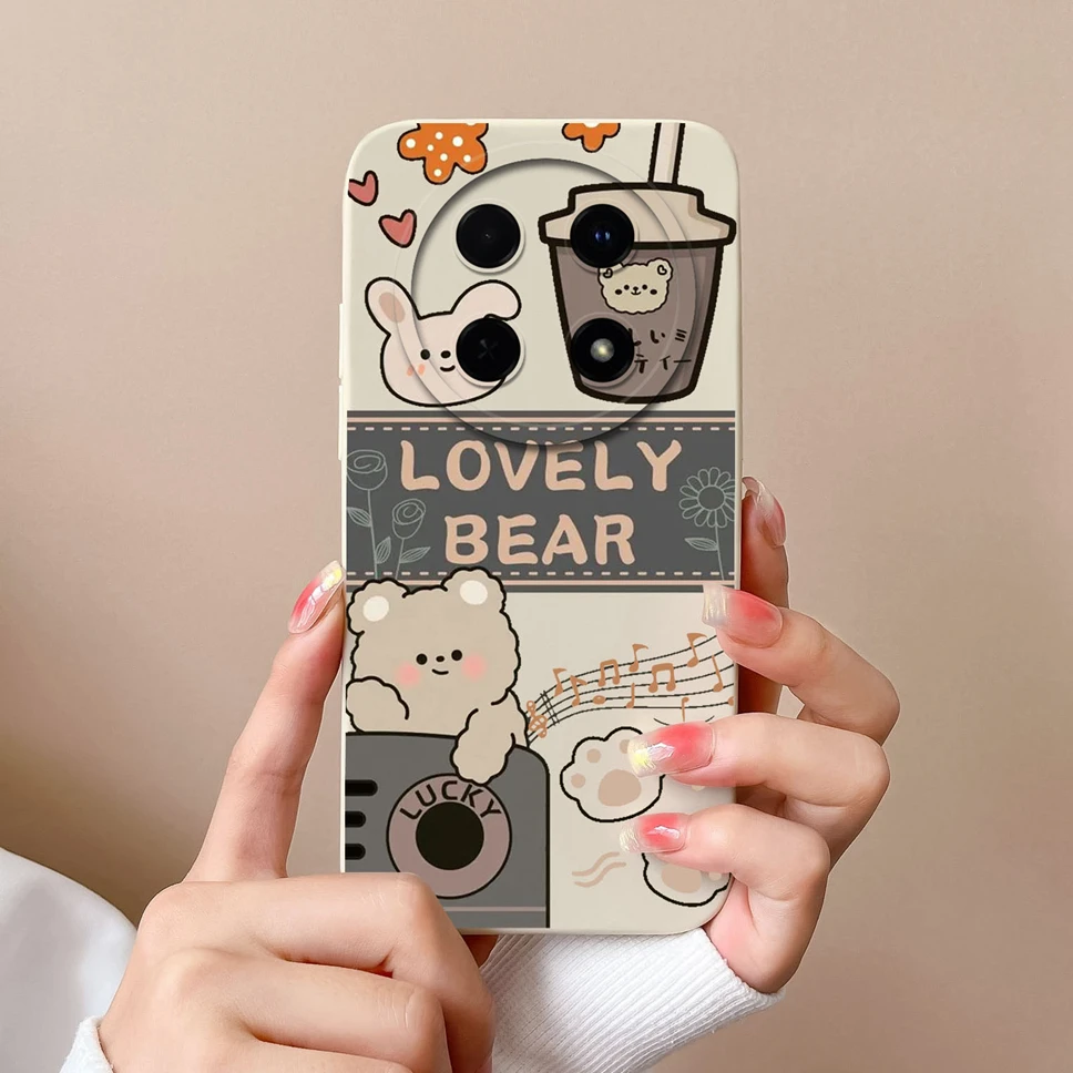 Fashion Pretty Sweet Girl Soft Liquid Silicone Phone Case - Protective Cover