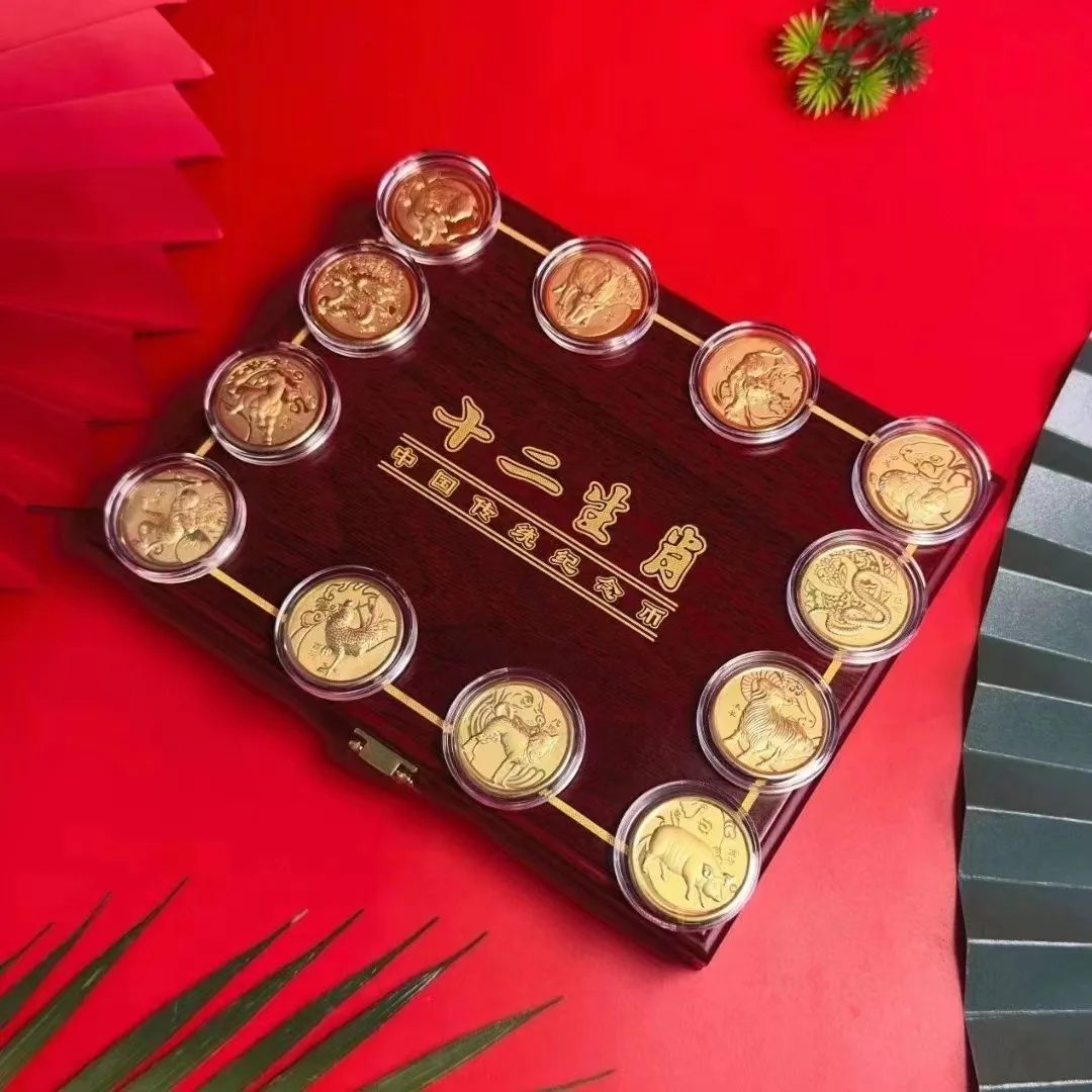 Bitcoin Coin Zodiac Coin Twelve God Commemorative Collection - 40mm Zinc  Alloy Badge Coins Twelve God Commemorative Coins